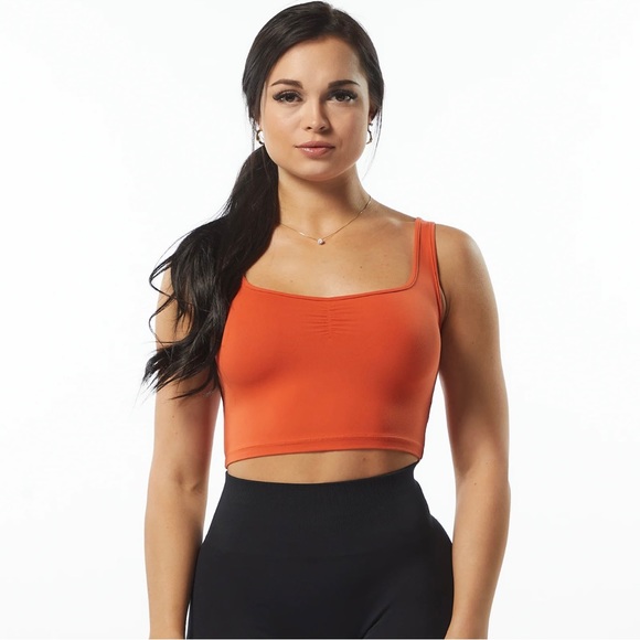 Alphalete Tops Alphalete Ultrasoft Square Neck Tank Orange Small